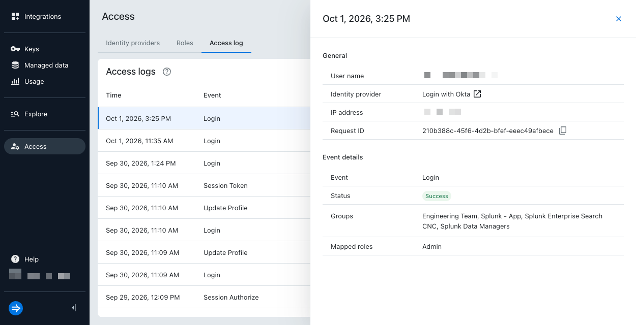 Access log details