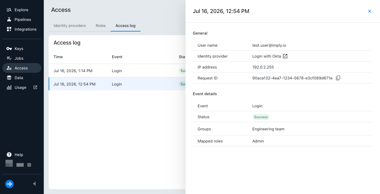 Access log details