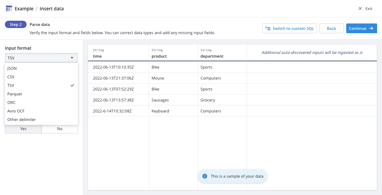 Ingest Delimiter Separated Values Including Csv Data Imply 0700