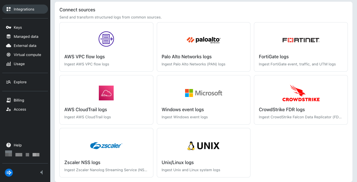 Event source integrations
