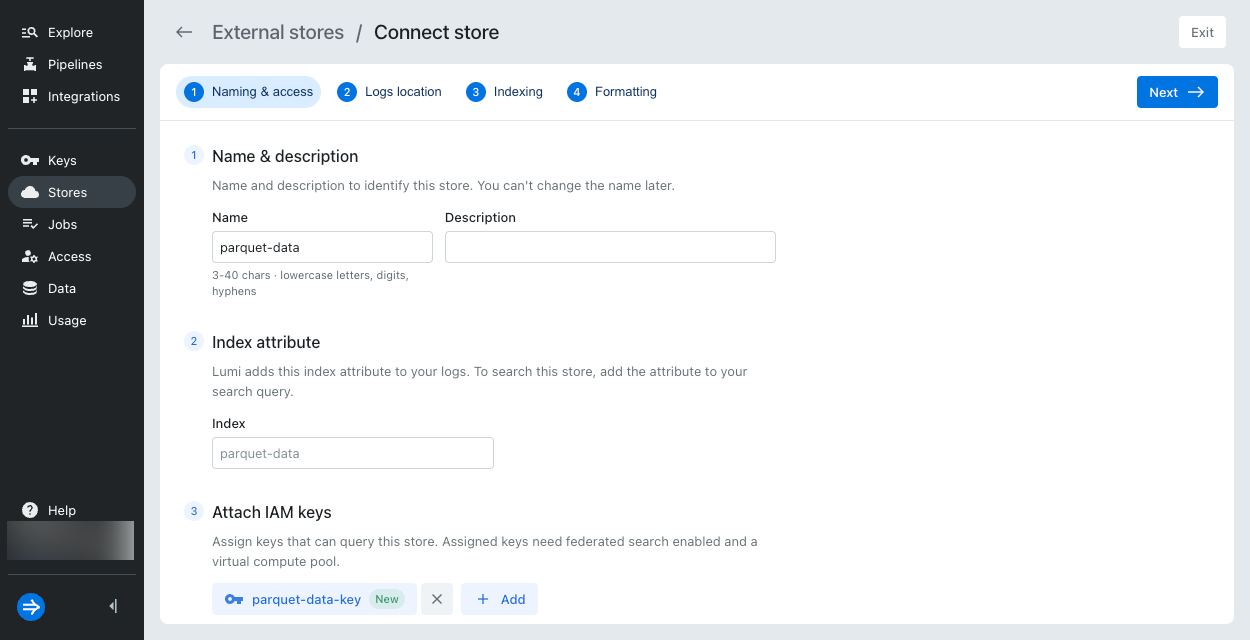 Create an external data connection