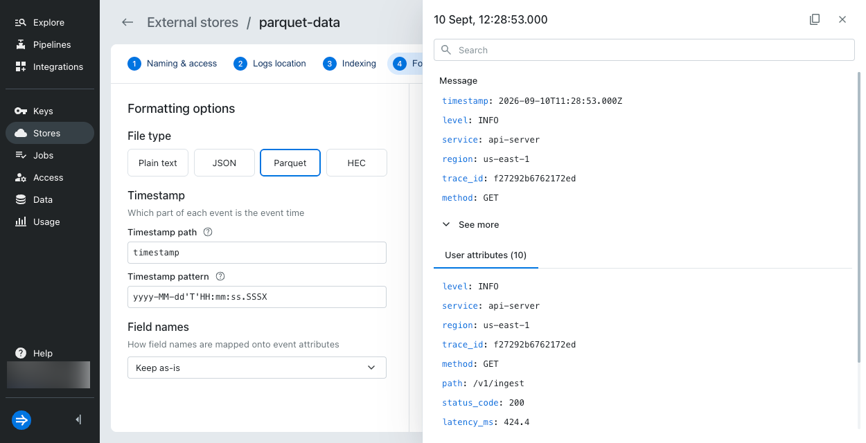 Preview an external data connection
