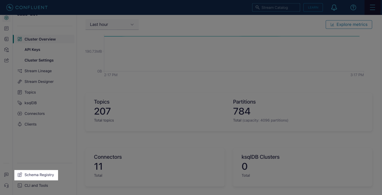 Confluent Cloud topic schema