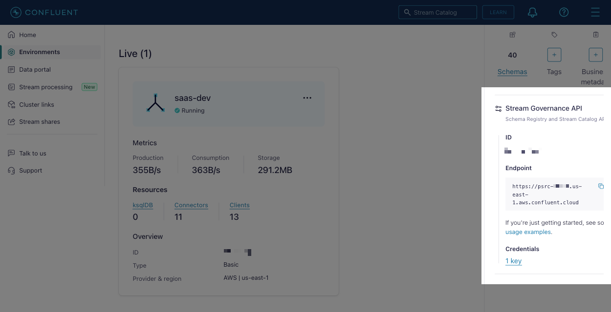 Confluent Cloud Schema Registry API key