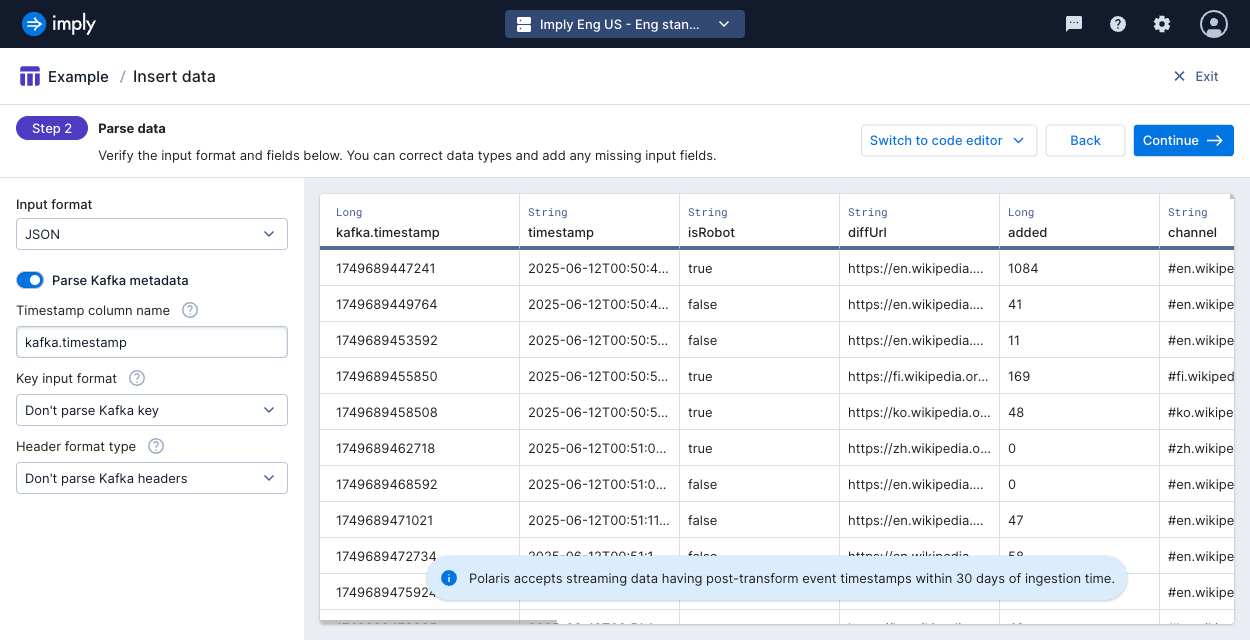 Parse Kafka metadata