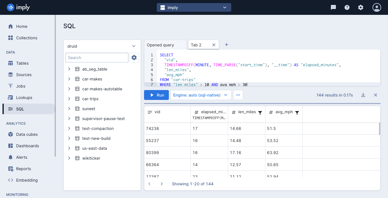 Query with table only