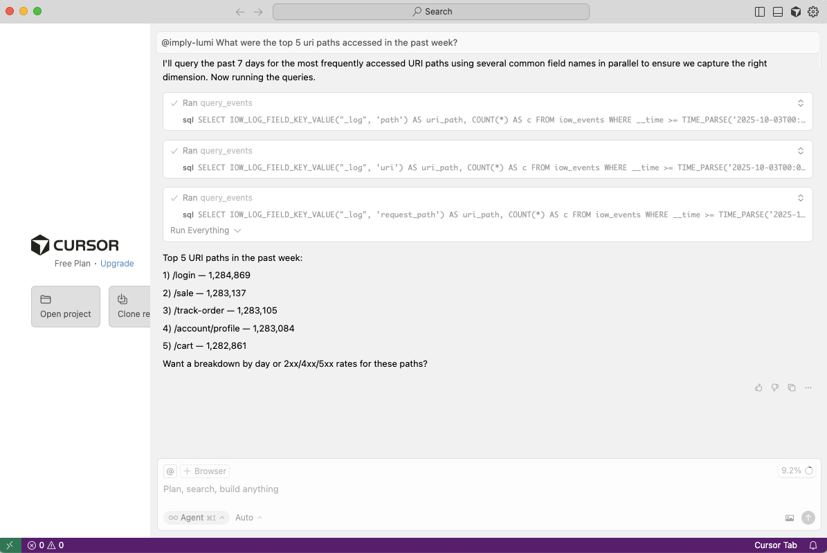 Cursor example query