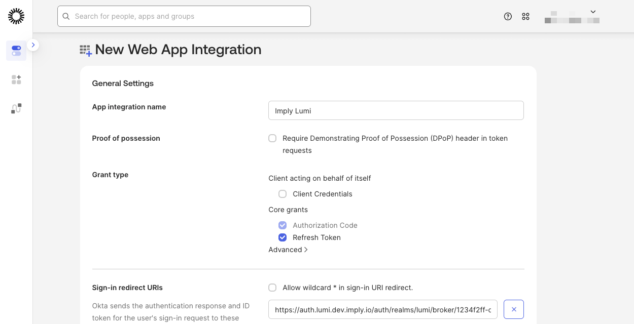 Okta general settings