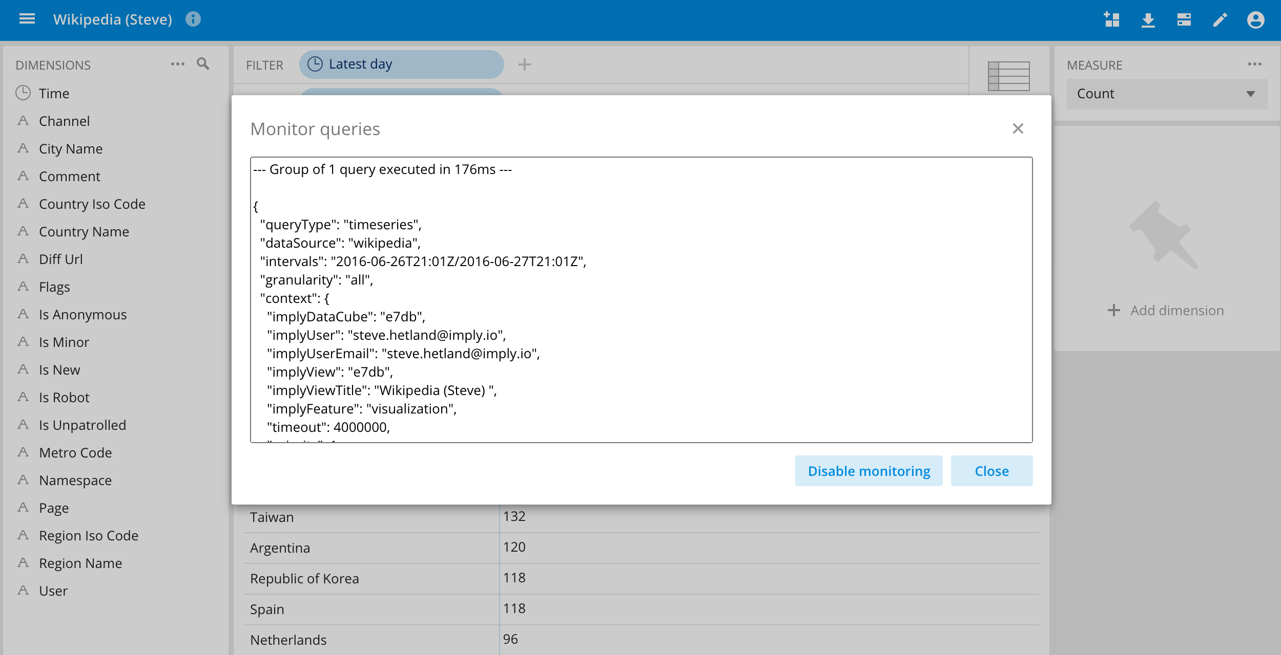 monitor queries