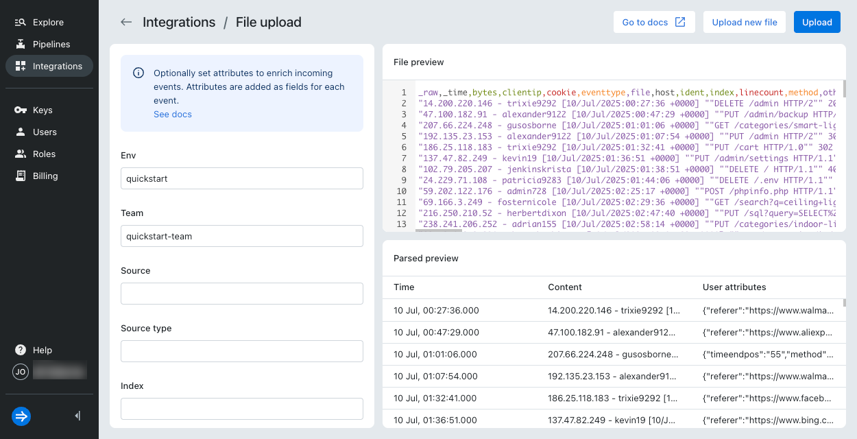 Quickstart file preview