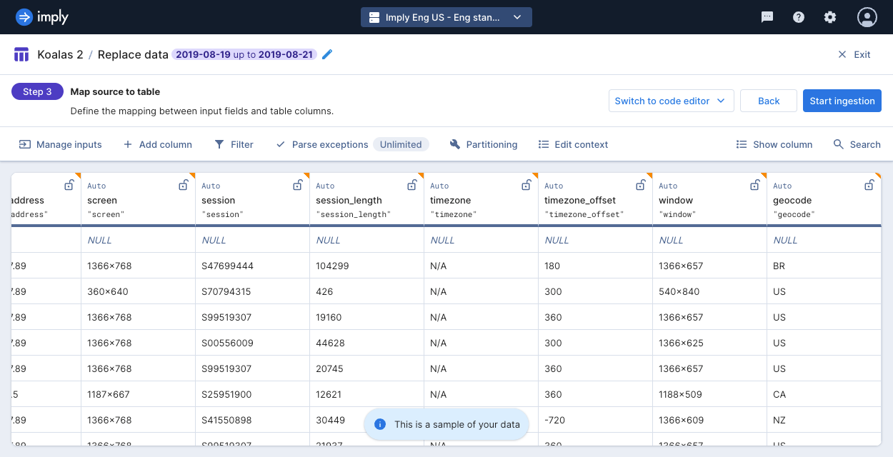 Polaris replace data map schema