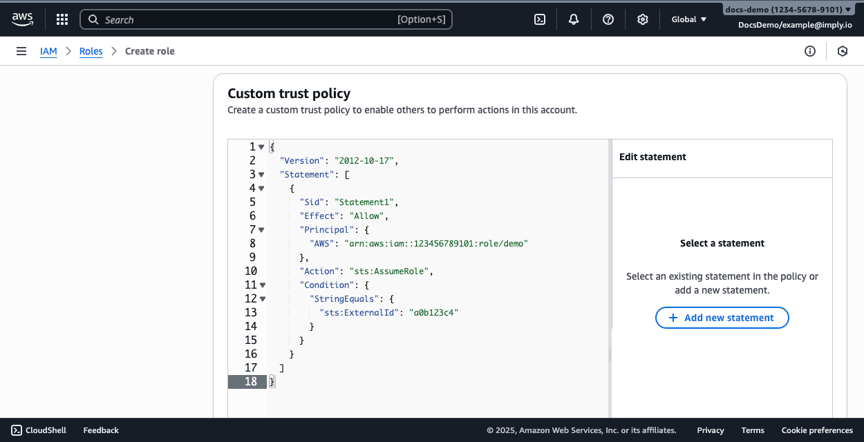 AWS custom trust policy
