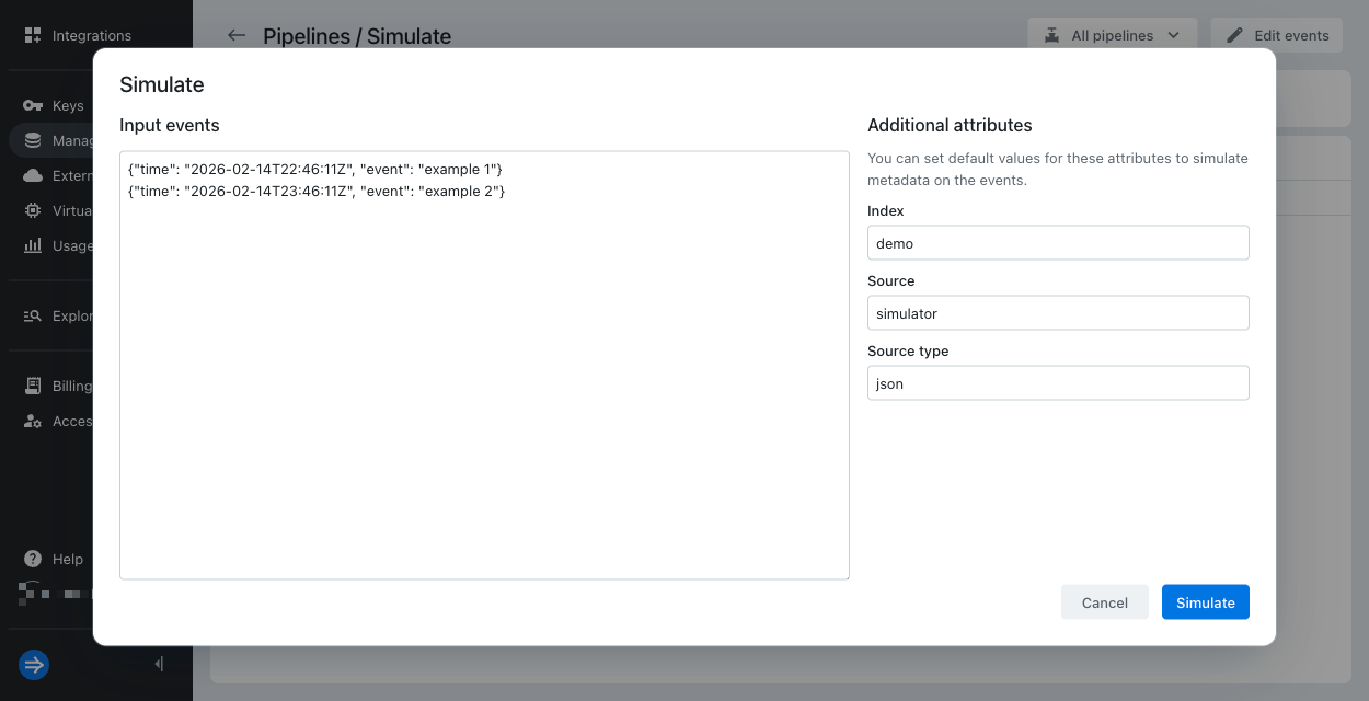 Simulate input