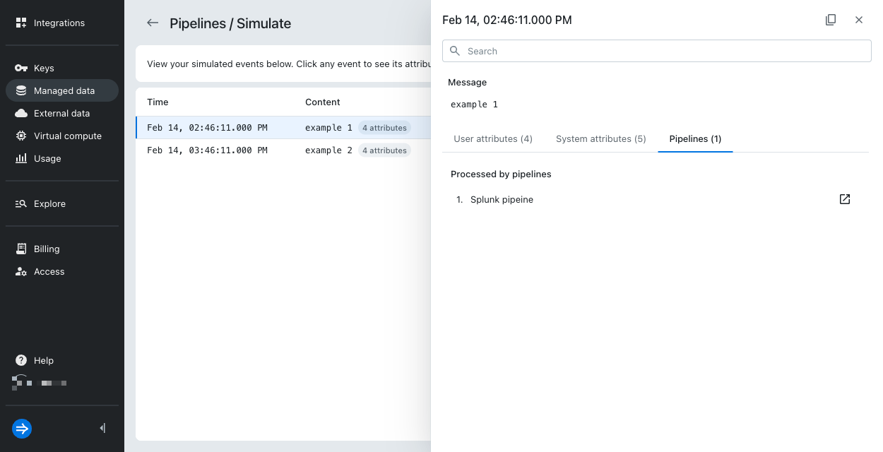 Simulate output