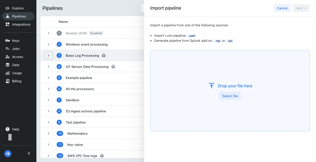 Splunk TA import select file