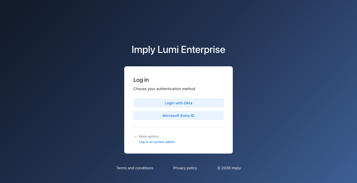 System admin login
