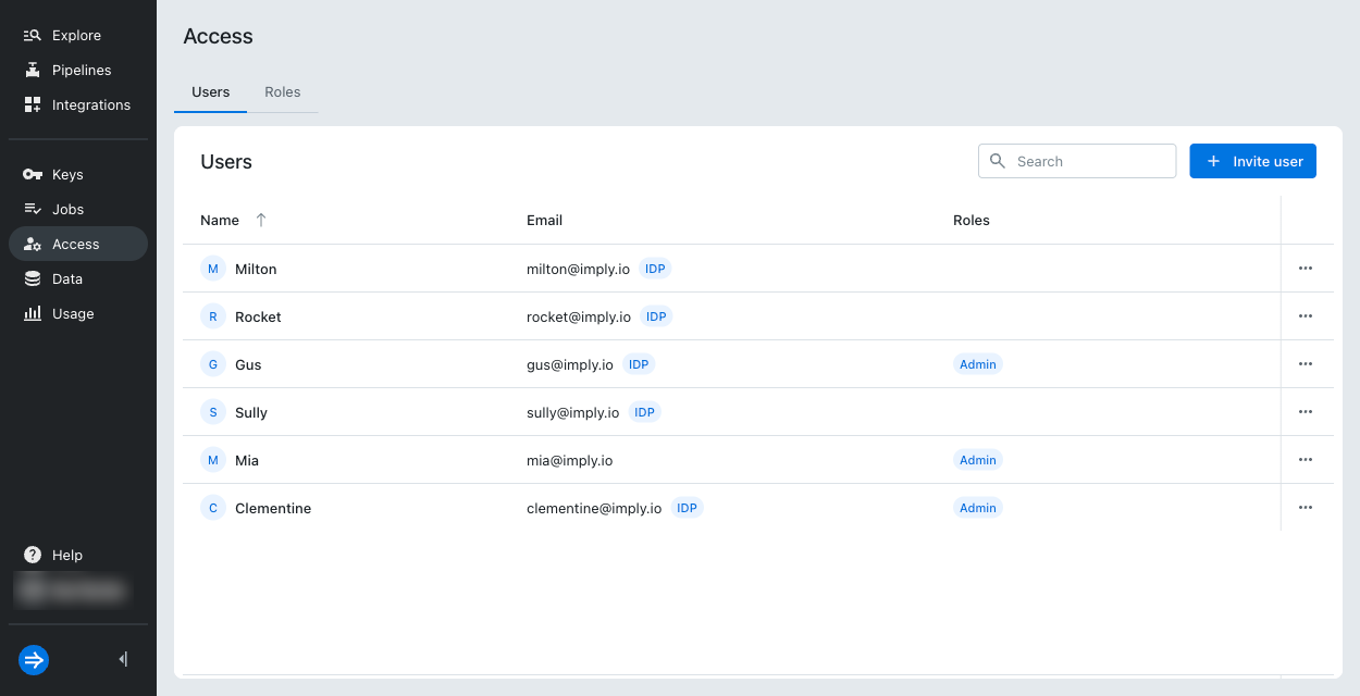 Users page