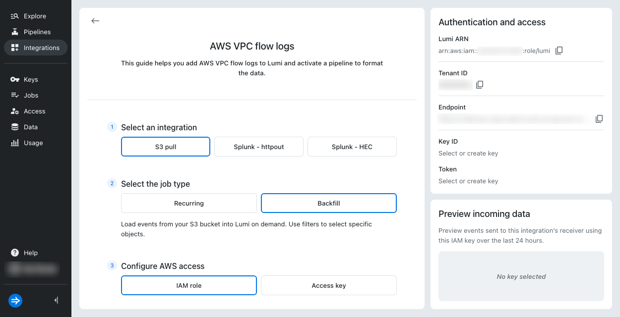 Backfill integration attributes
