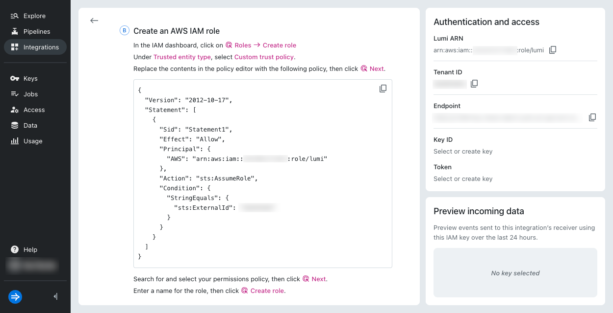 AWS IAM role policy