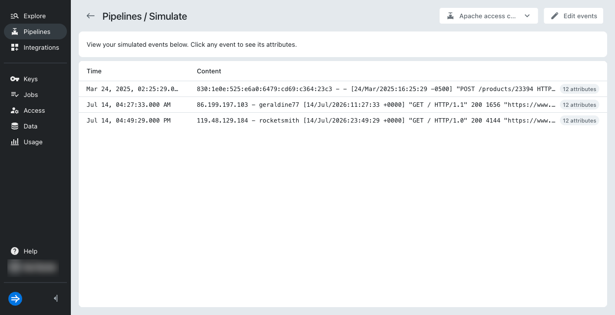 Simulate page
