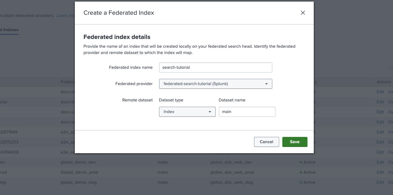 Federated search index