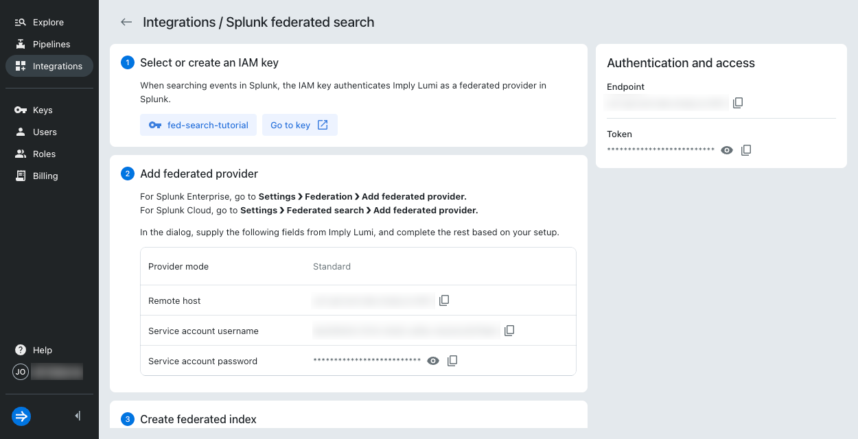Federated search integration