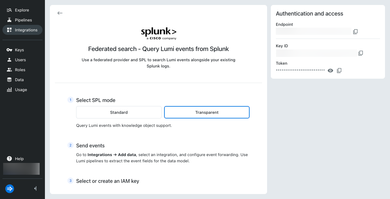 Federated search integration transparent