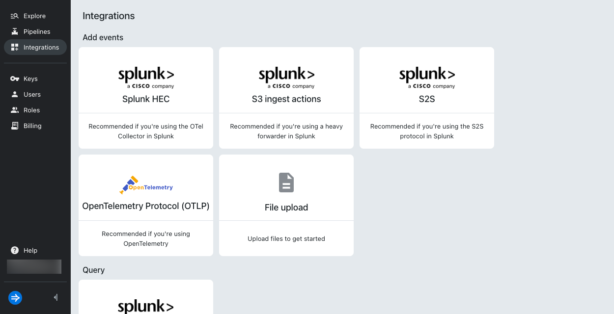 Integration page