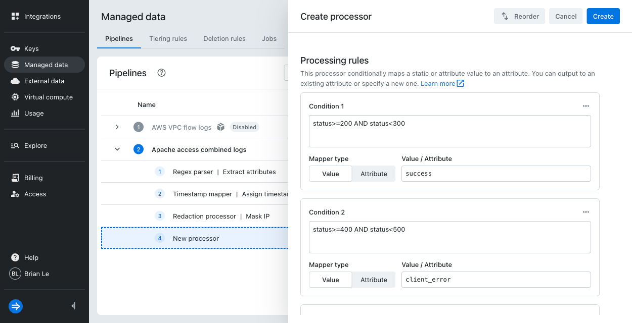 Conditional mapper processing rules