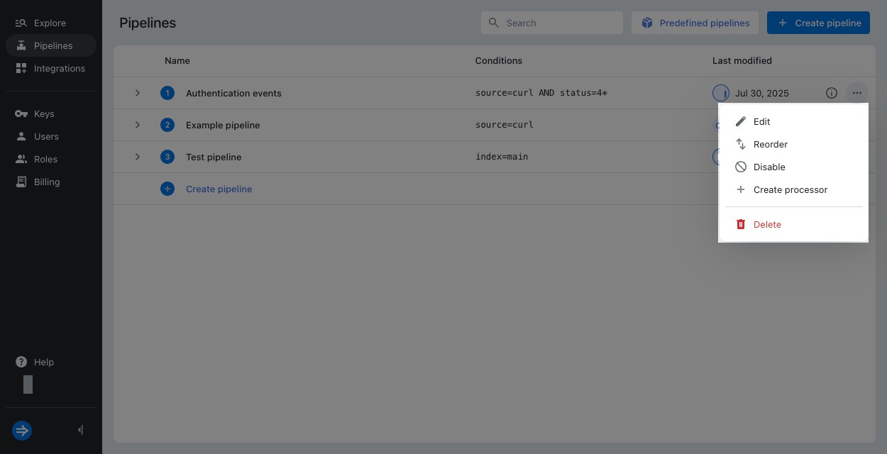 Enable pipeline
