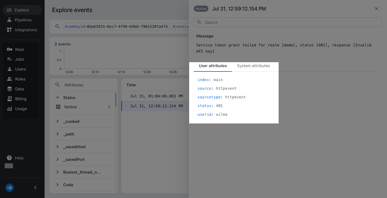 Event without processing