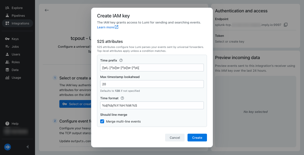 Attributes on an IAM key