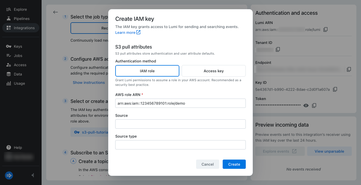 Attributes on an IAM key