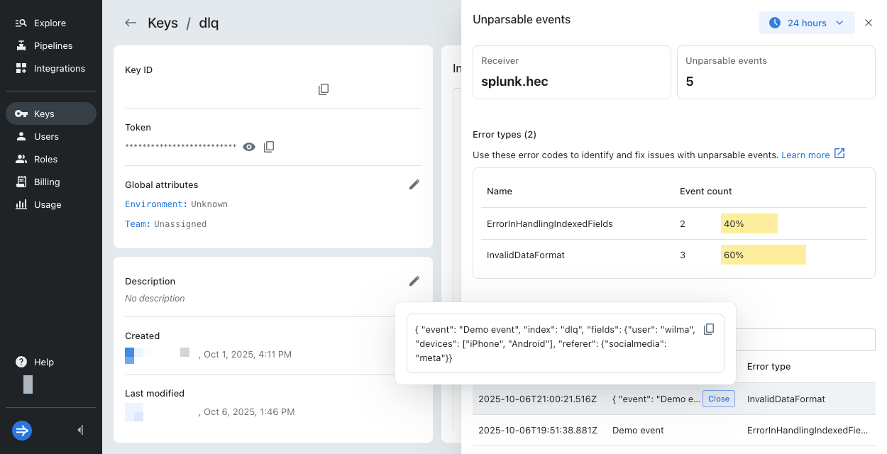 Unparsable pane contents