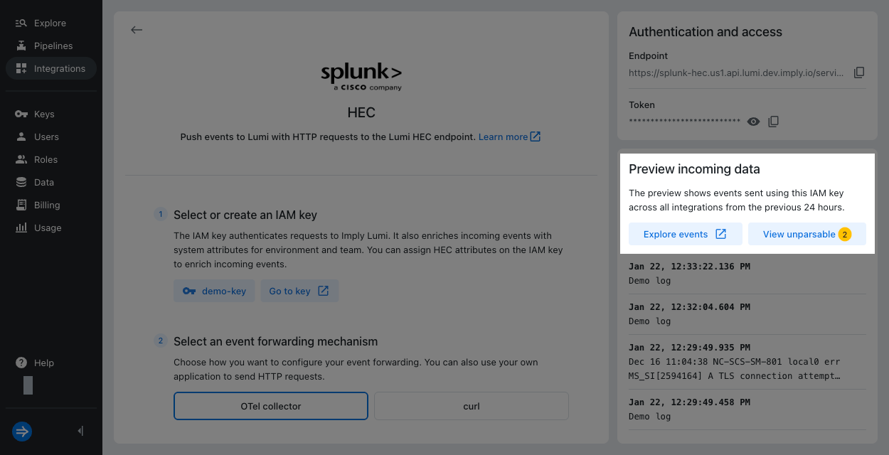 Unparsable pane integration instructions page