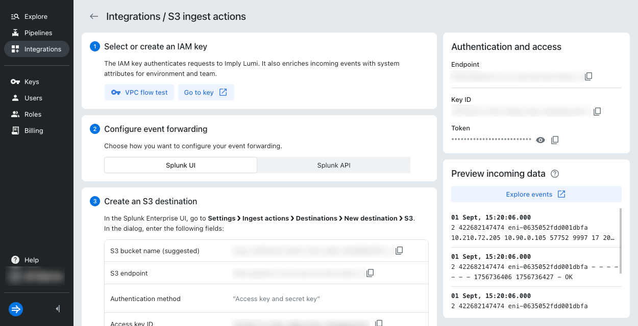 VPC flow log ingestion